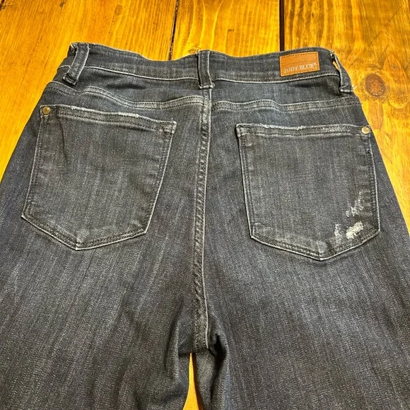 Judy Blue Skinny Blue Jeans Raw Edge Size 27/5 - Picture 8 of 8
